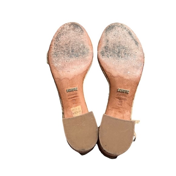 SCHUTZ - Bebethy Cork Ankle Strap Block Heel Sandals Sz 9 - Picture 8 of 10